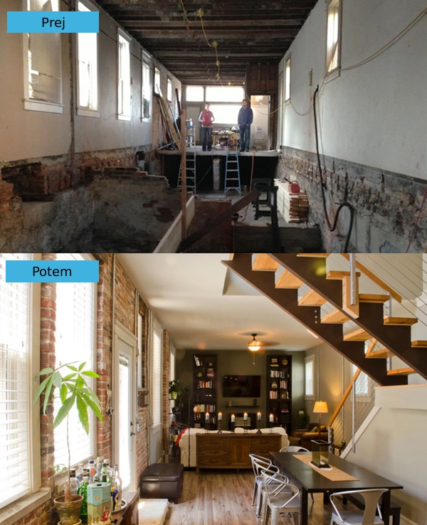 Manjše stanovanje pred in po obnovi