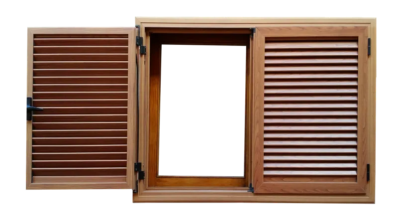 Tradicionalna dvokrilna rjava lesena polkna.